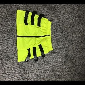 Neon green zip up skirt